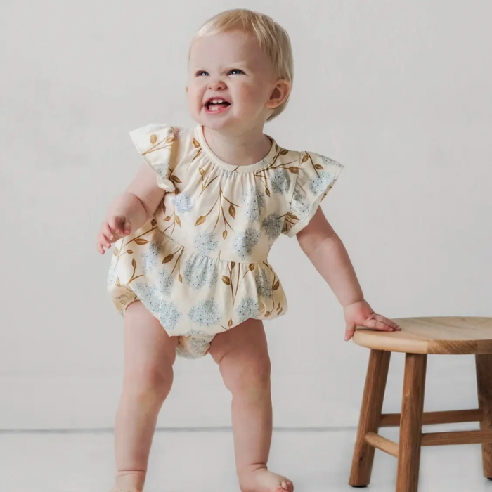 Flutter sleeve romper Hydrangea