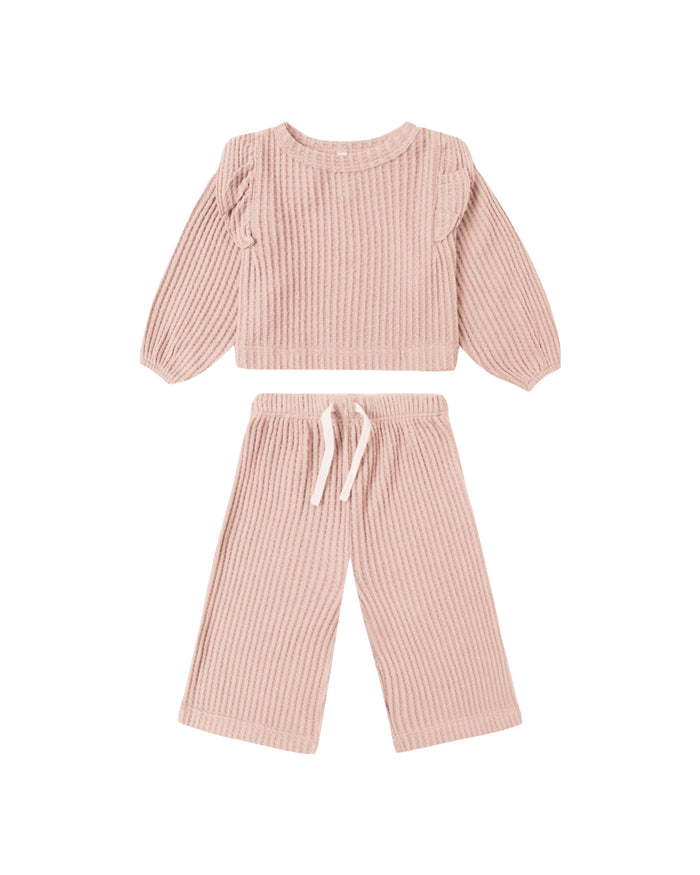 RUFFLE COZY SET || ROSE