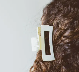 Rectangle Claw Clip - Cream
