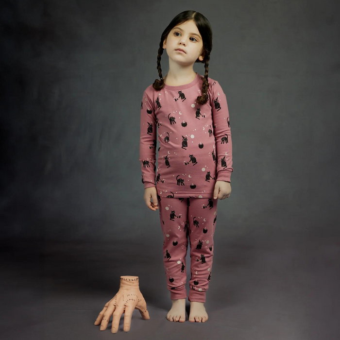 Witchy Cats Glow in the Dark on Plum PJ Set (18M)