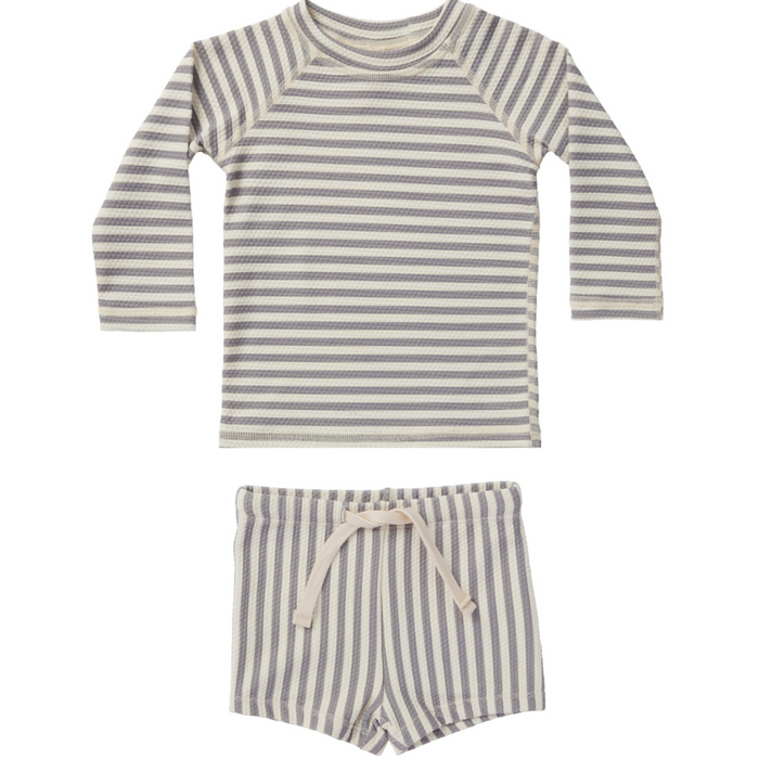 Finn Rashguard + Short Set || Lagoon Stripe (0/3M)