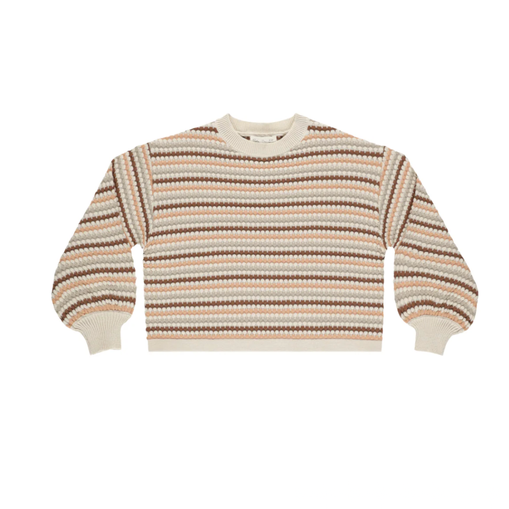 Honeycomb Stripe Boxy Crop Sweater & Pant SET (4/5Y)