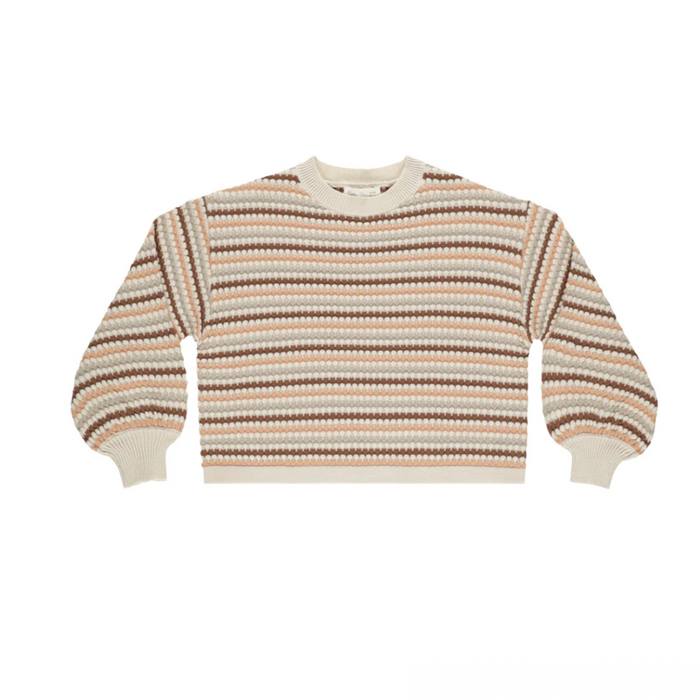 Honeycomb Stripe Boxy Crop Sweater & Pant SET (4/5Y)