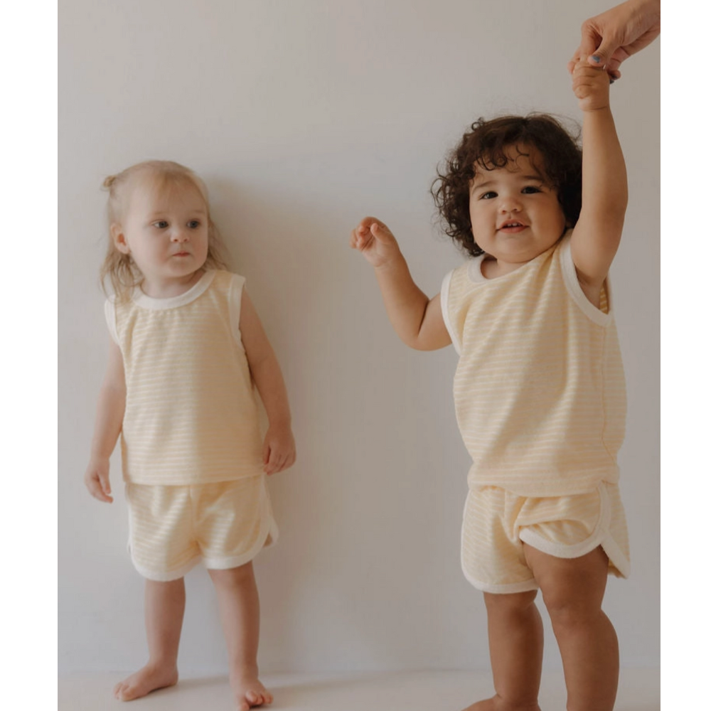 Terry Tank Short Set-Creamsicle