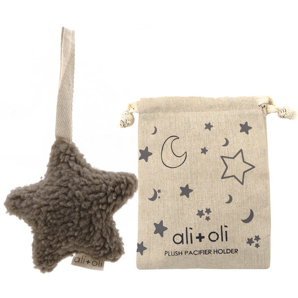 Plush Star Pacifier Lovey- Taupe