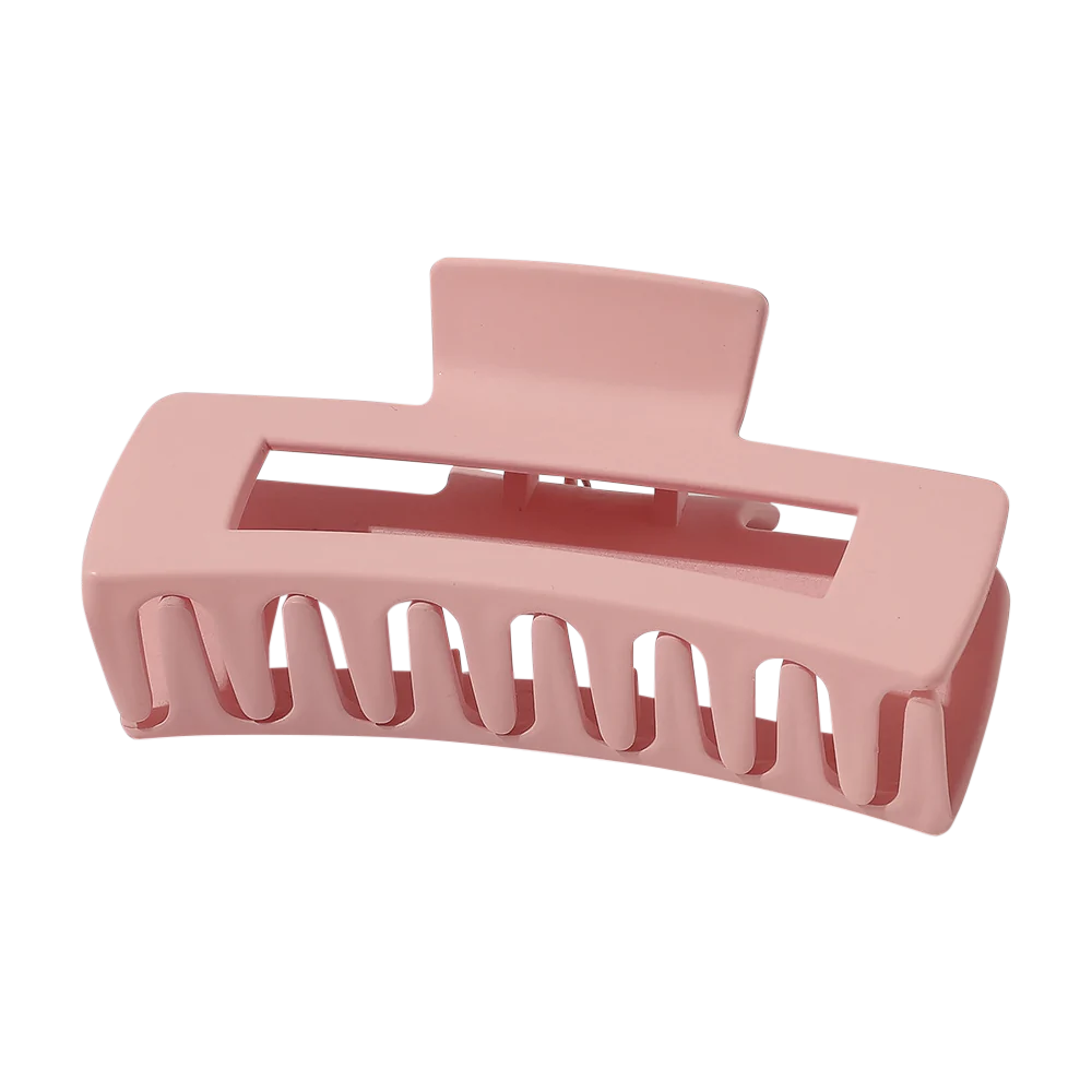 Large Matte Rectangle Claw Clip- Pink