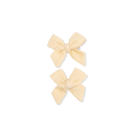 Solid Muslin Italian Straw - 2 Pack Bow Clips