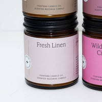Fresh Linen Essential Oil Beeswax Jar Candle: Non-Toxic