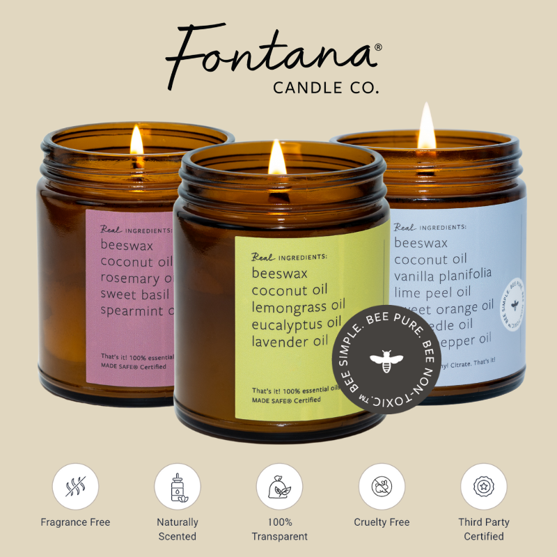 Pure Vanilla Essential Oil Beeswax Jar Candle: Non-Toxic
