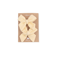 Solid Muslin Italian Straw - 2 Pack Bow Clips