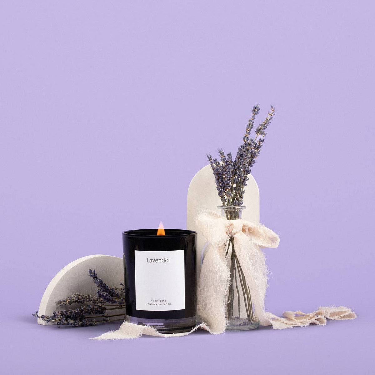 Lavender Beeswax & Essential Oil Noir Black Glass Candle