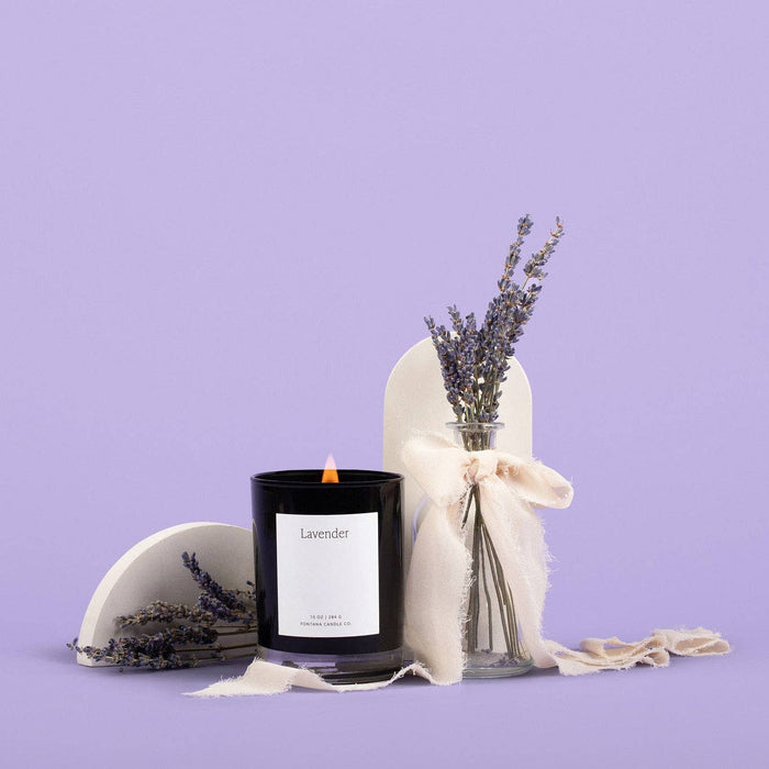 Lavender Beeswax & Essential Oil Noir Black Glass Candle