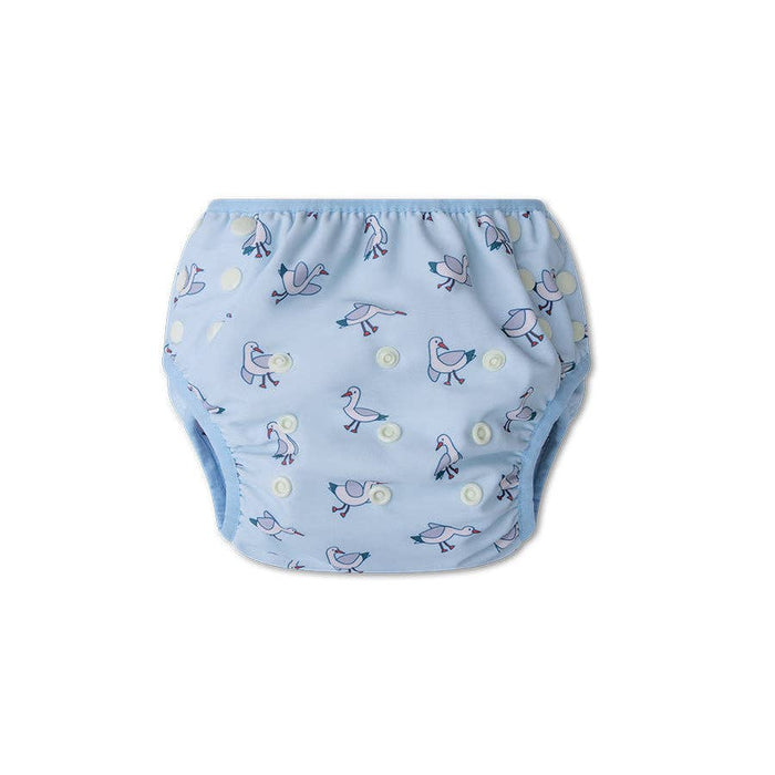 Swim Diaper +Wet bag: Blue Little Seagull