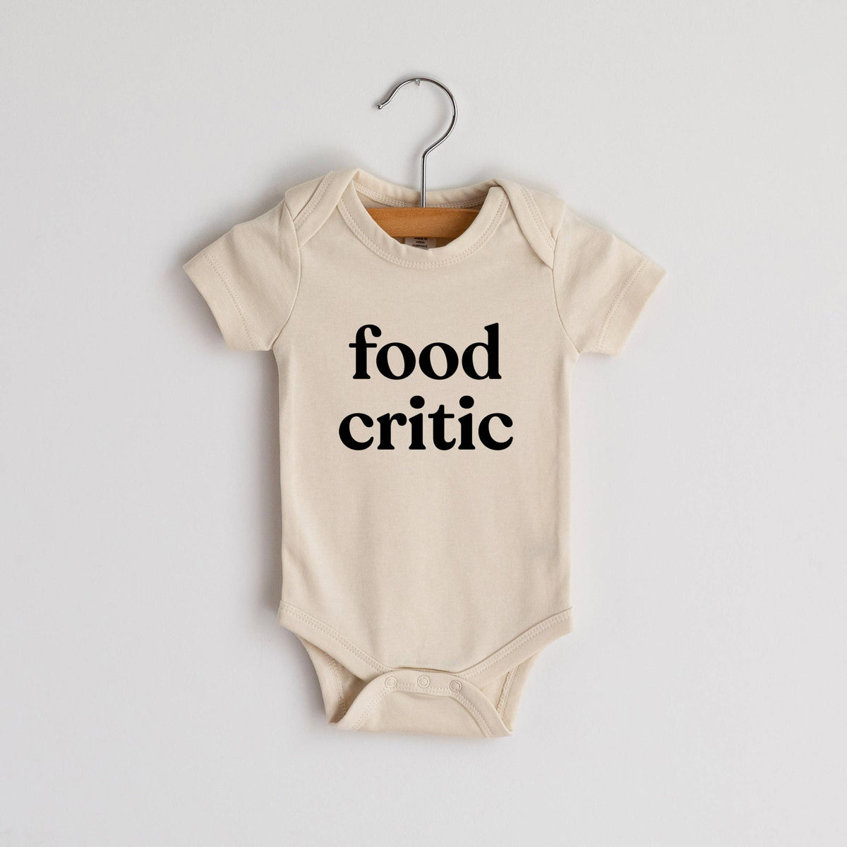Cream Food Critic Modern Organic Baby Bodysuit