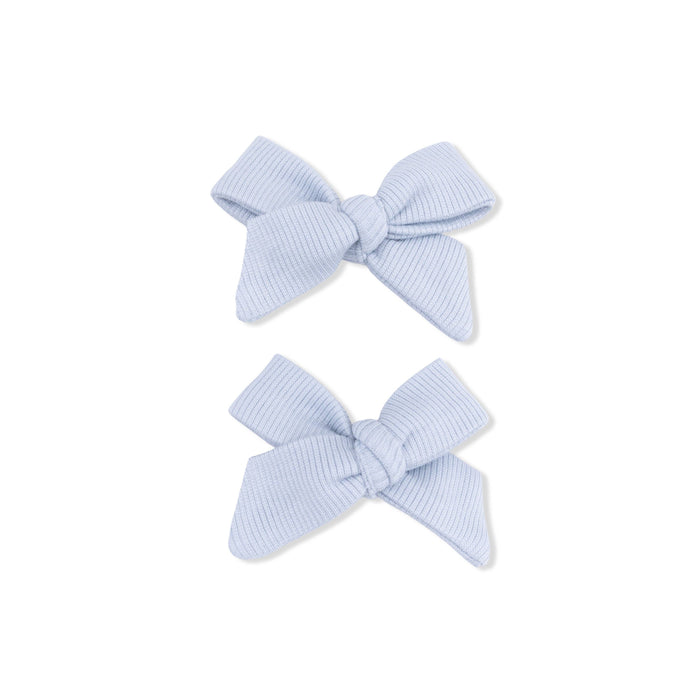 Solid Niagara Mist Rib - 2 Pack Bow Clips