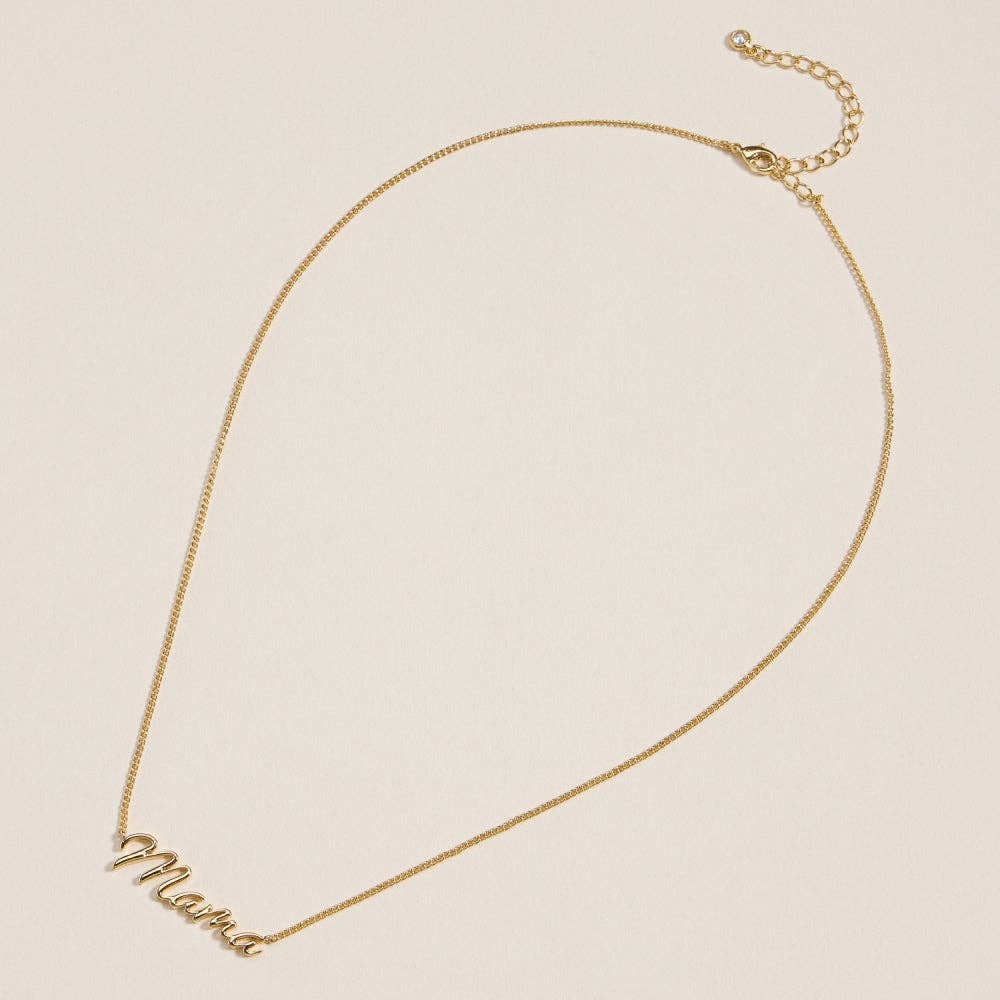 Mama Script Necklace in Gold or Silver