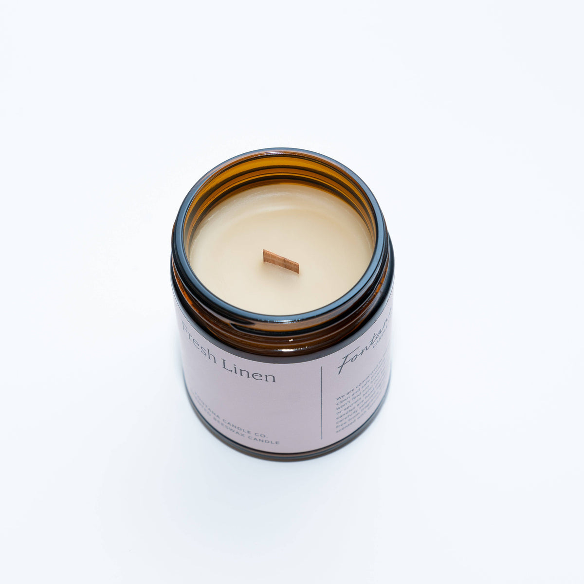 Fresh Linen Essential Oil Beeswax Jar Candle: Non-Toxic