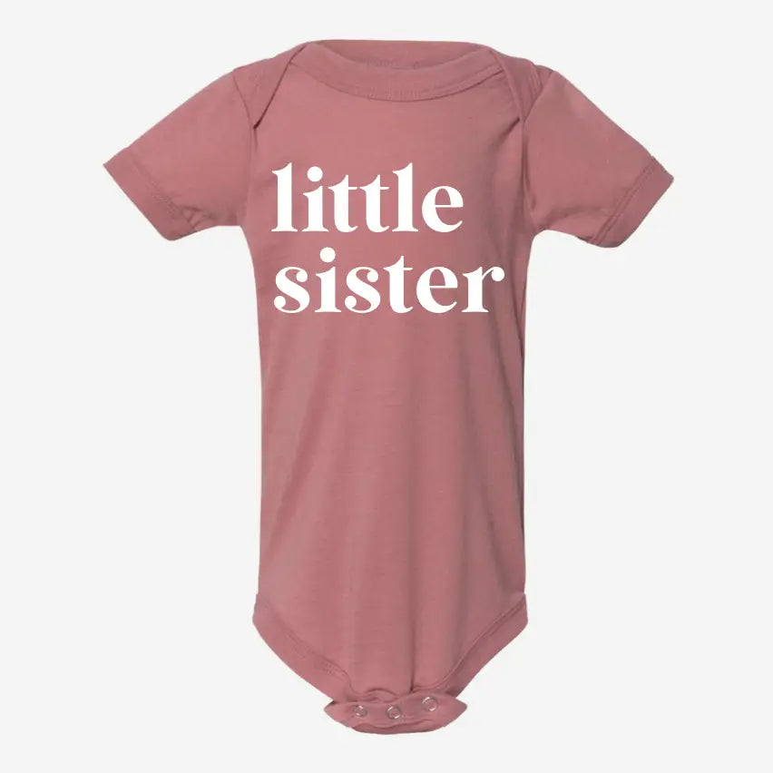 LITTLE SISTER ONESIE - MAUVE TRIBLENDED