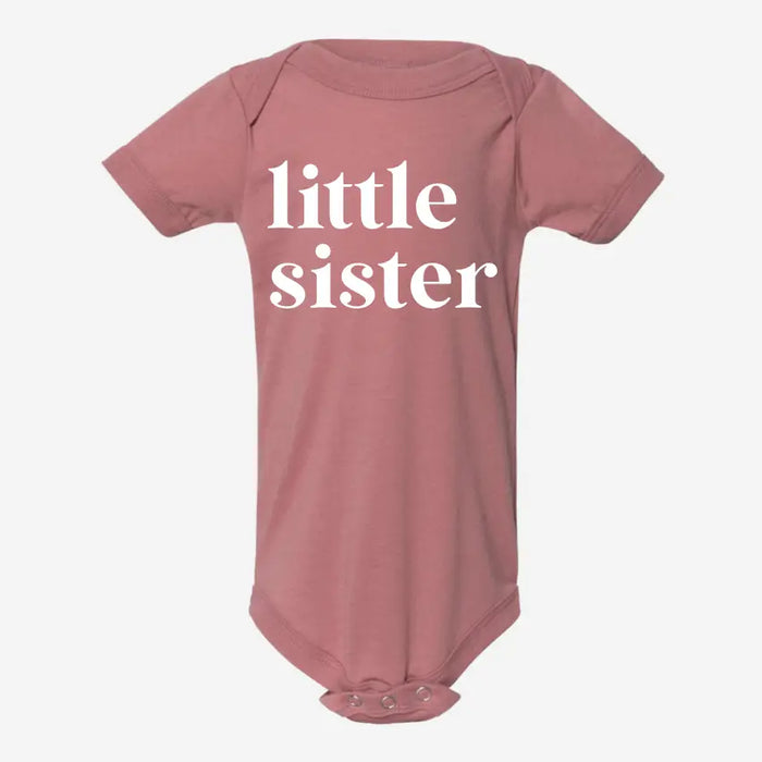 LITTLE SISTER ONESIE - MAUVE TRIBLENDED