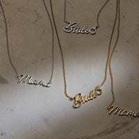 Mama Script Necklace in Gold or Silver