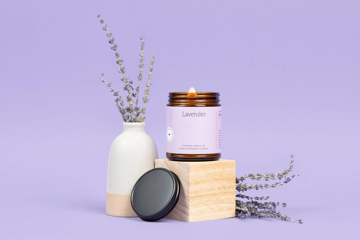 Lavender Beeswax & Essential Oil Jar Candle: Non-Toxic