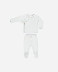 Wrap Top + Footed Pant Set Fog