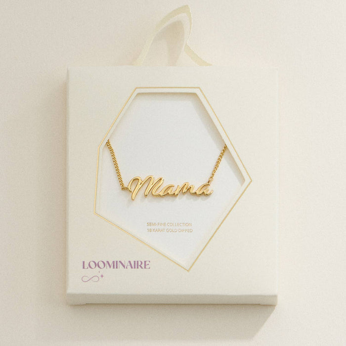 Mama Script Necklace in Gold or Silver