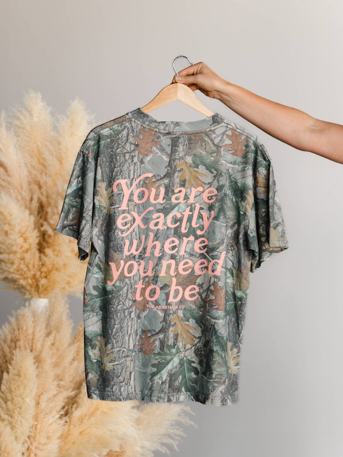 Exactly Where Oversized Camo Tee