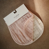 Organic Cotton Muslin Burp Cloth 2-Pack-Blush/Fog