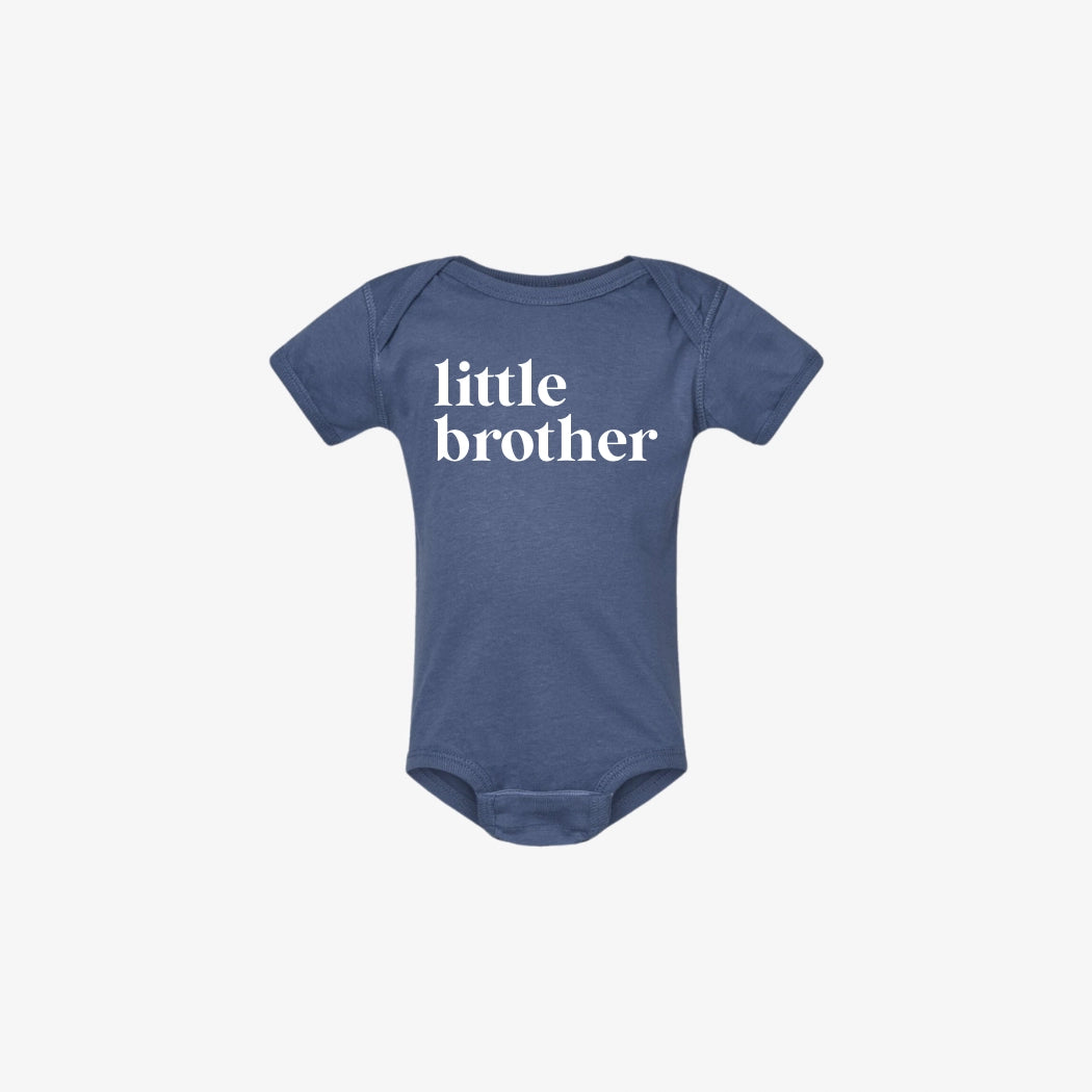 LITTLE BROTHER ONESIE - STEEL BLUE