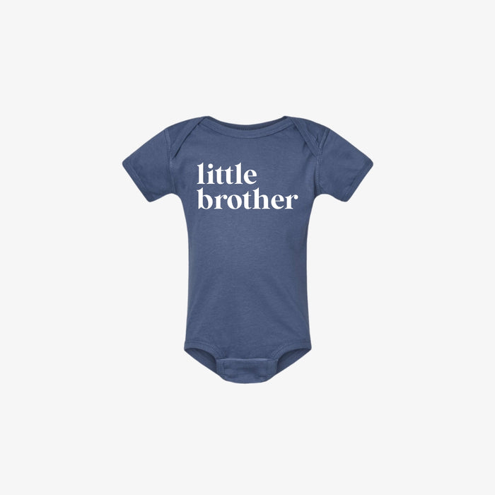 LITTLE BROTHER ONESIE - STEEL BLUE