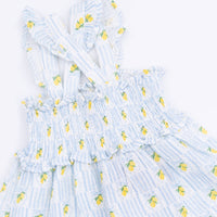 Lovely Lemons - Smocked Ruffle Sundress with Bloomer