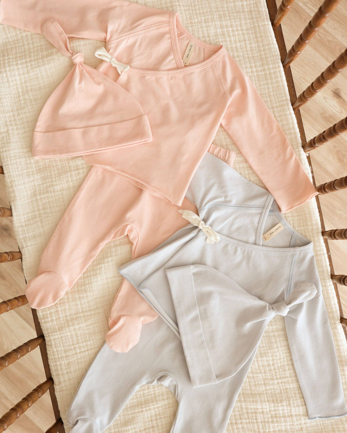 Wrap Top + Footed Pant Set Fog