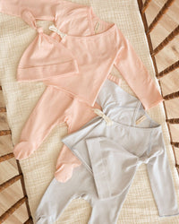 Wrap Top + Footed Pant Set Fog