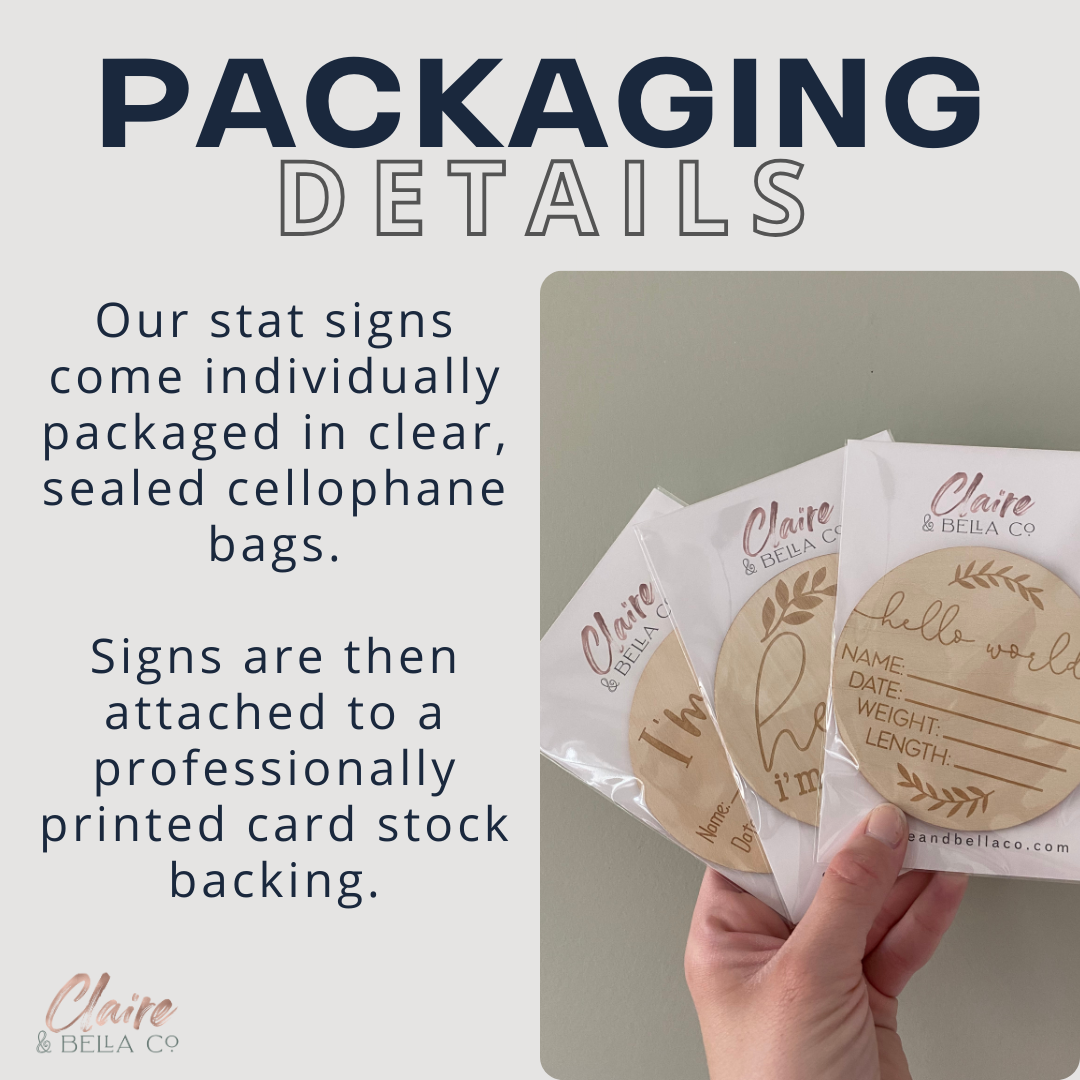 Hello World Birth Stat Sign - Scalloped Edge - Retro Font