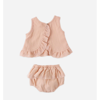 RUFFLED TULIP TOP + BLOOMER SET MELON