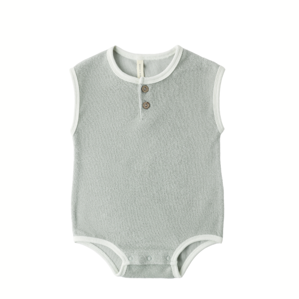 TERRY CLOTH ROMPER SAGE