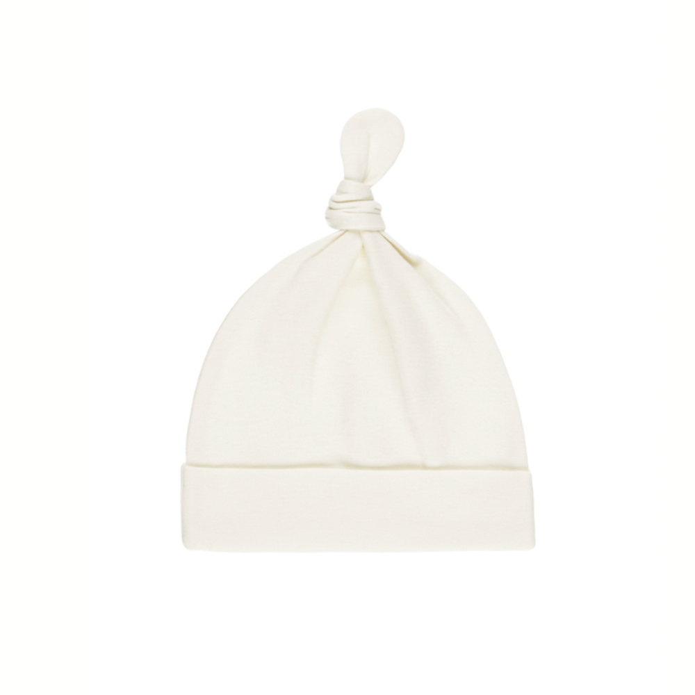 KNOTTED BABY HAT NATURAL