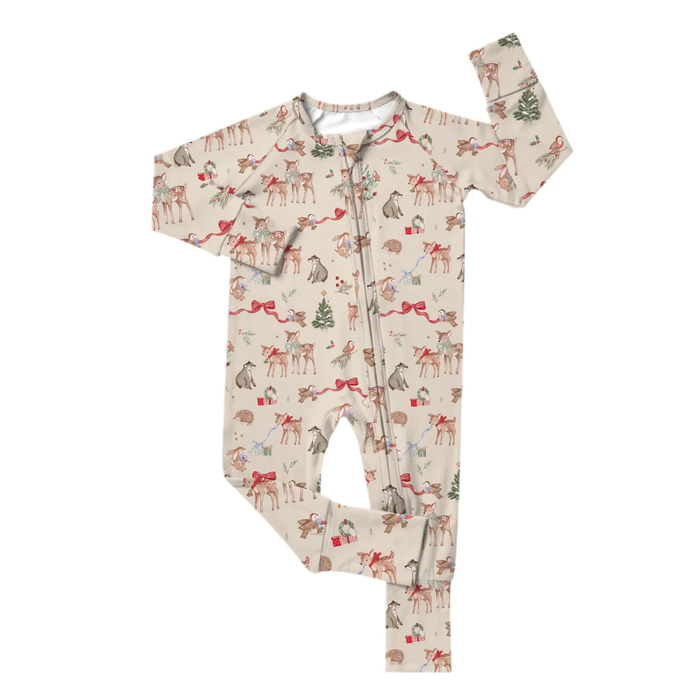 PREORDER - Woodland Noel Zipper Romper