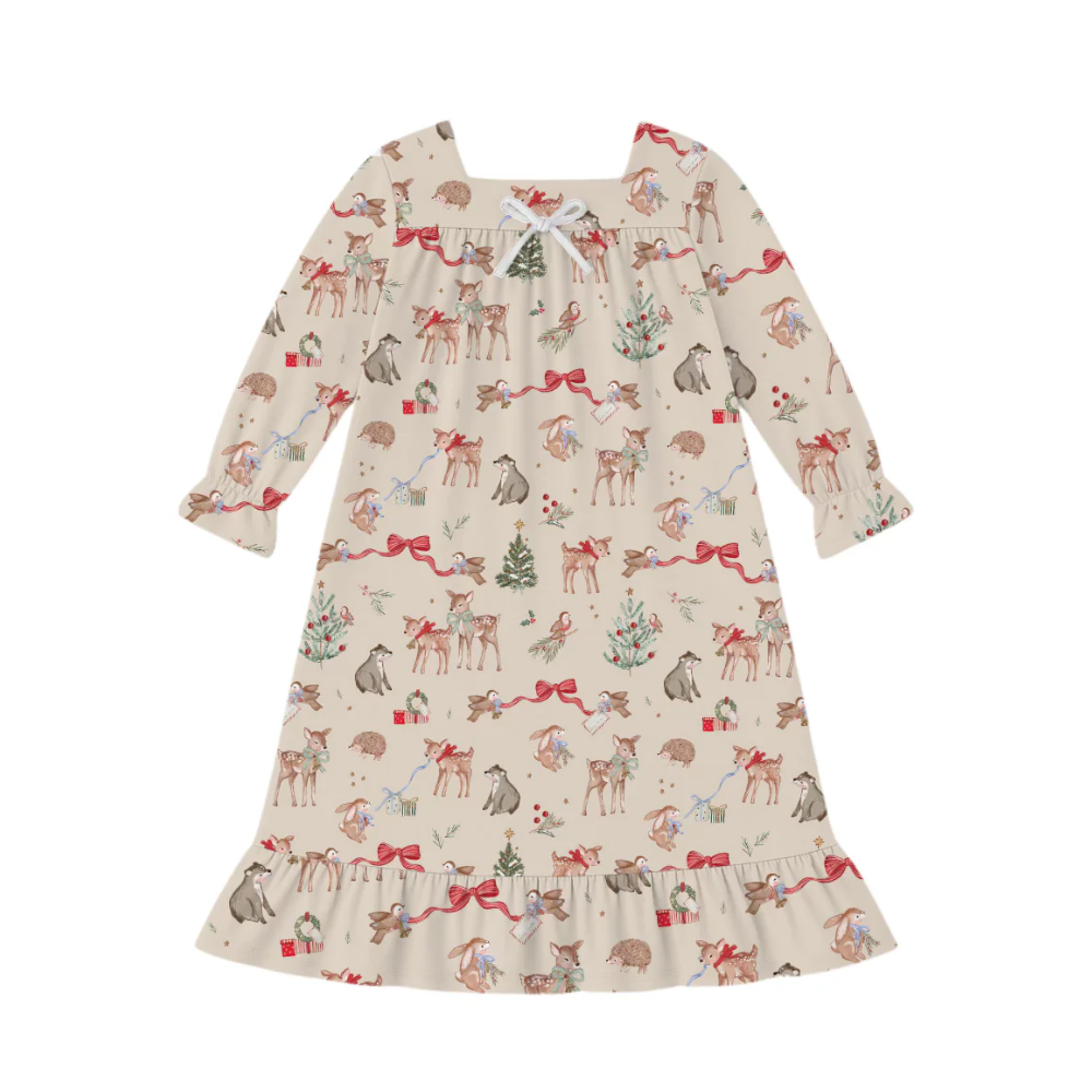 PREORDER - Woodland Noel Long Sleeve Dress