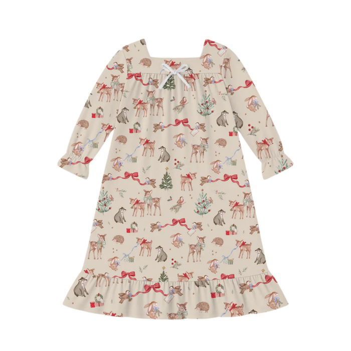 PREORDER - Woodland Noel Long Sleeve Dress