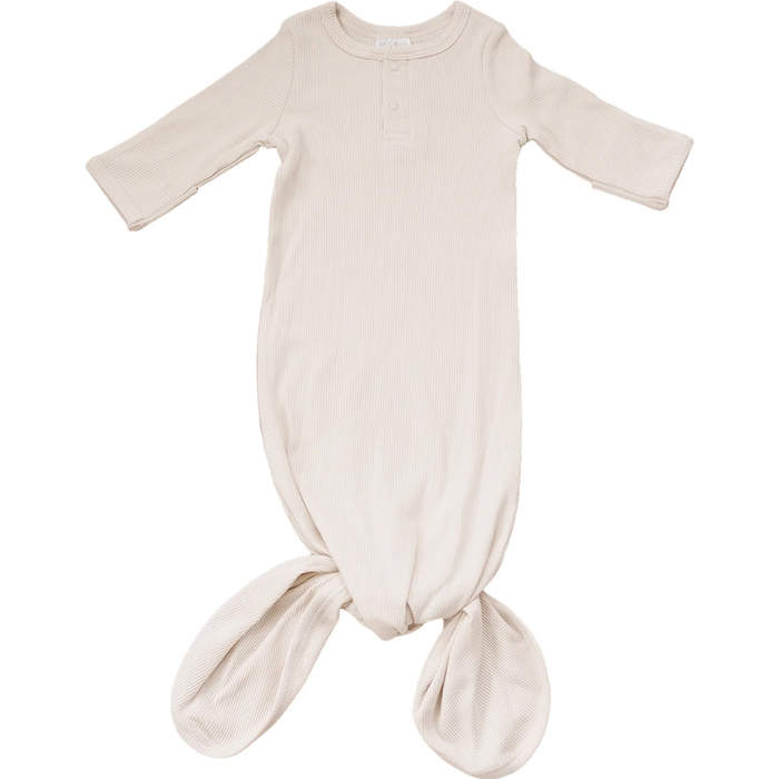 Vanilla Organic Cotton Ribbed knot Gown