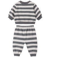 OVERSIZED FLEECE SWEATSHIRT+ SWEATPANTS SET  MIDNIGHT STRIPE