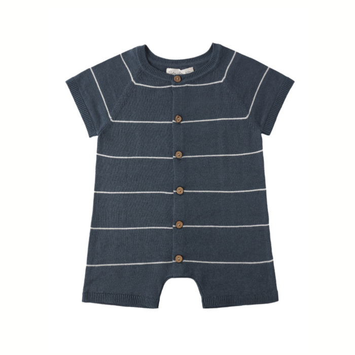 LIAM KNIT ROMPER NAVY STRIPE