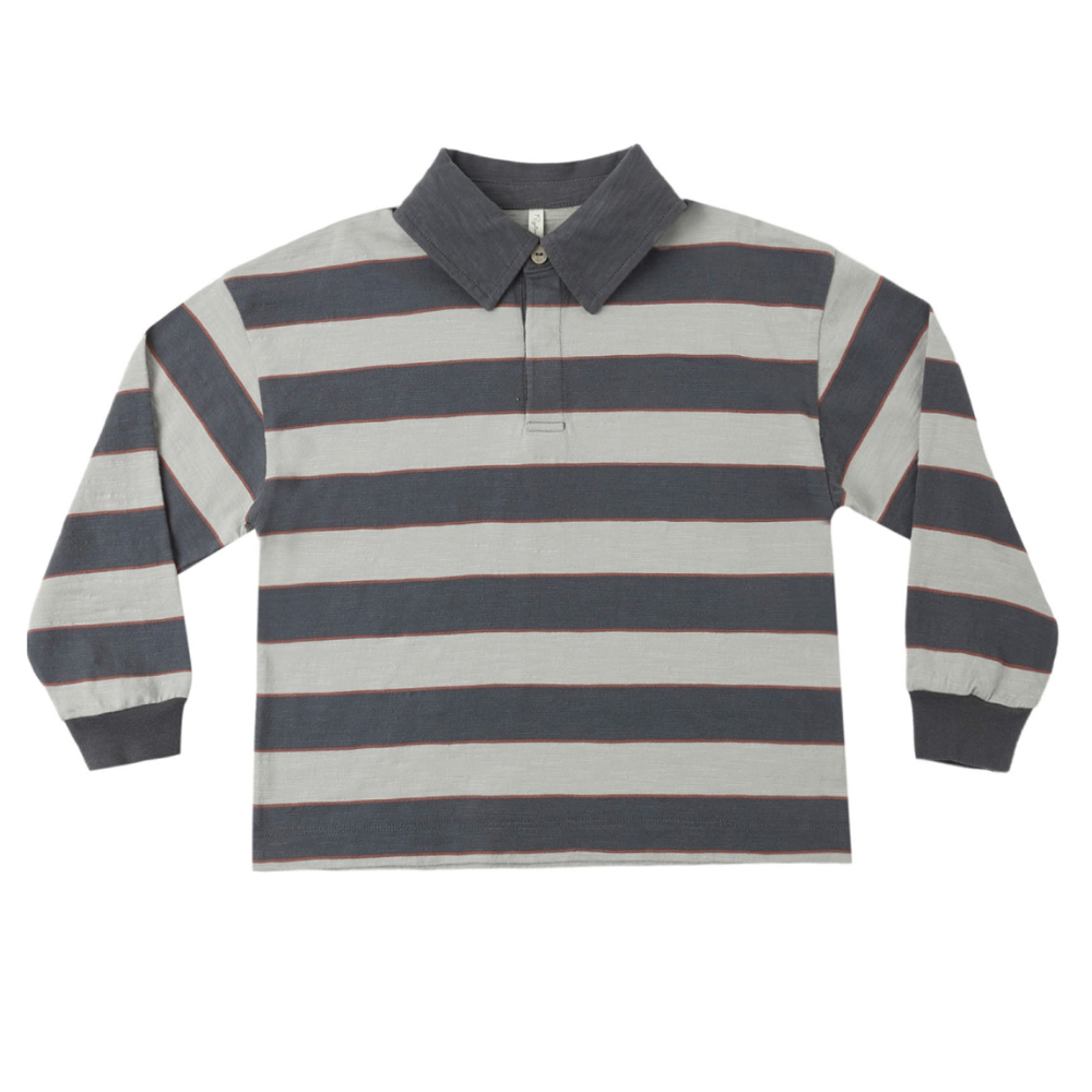 RUGBY POLO SAGE STRIPE