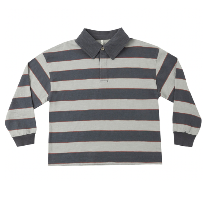 RUGBY POLO SAGE STRIPE