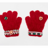 Ruby Red Jeweled Gloves