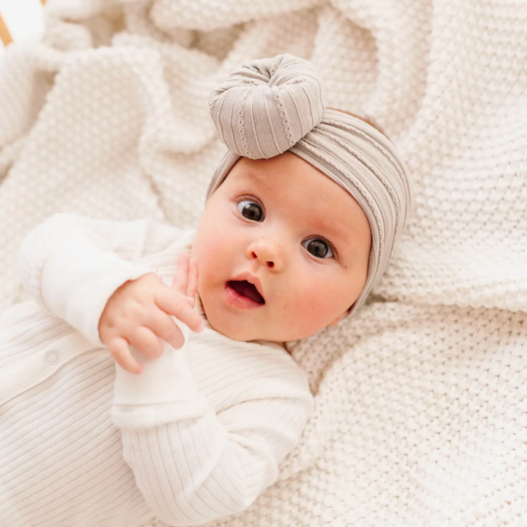 Baby Bling Sweater Bun Headband-Blush