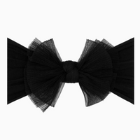 Tulle Fab Nylon Headband Bow-Black