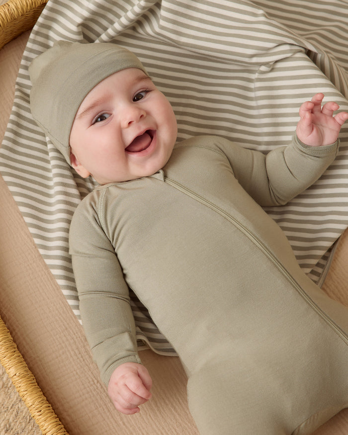 BAMBOO ZIP FOOTIE || FERN